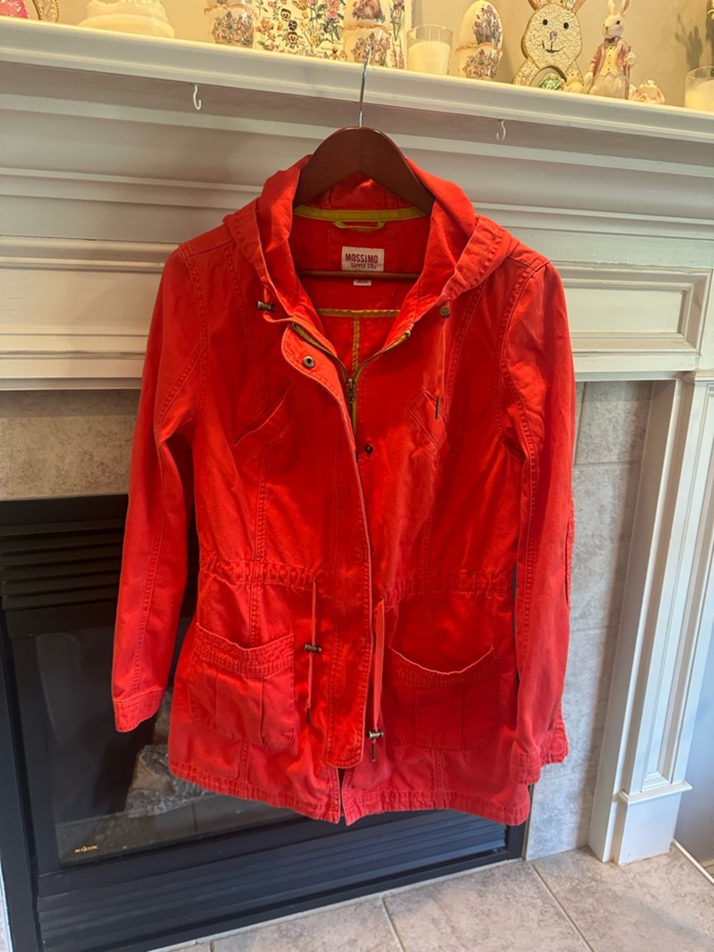Mossimo Supply Co. Red Hooded Utility Anorak Jacket